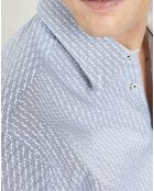 Chemise Slim Fit Vague imprimée bleue