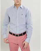 Chemise Slim Fit Vague imprimée bleue