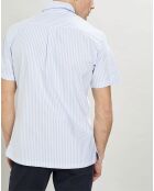 Chemise en coton épais Slim Fit Bat Oxford à rayures bleu ciel
