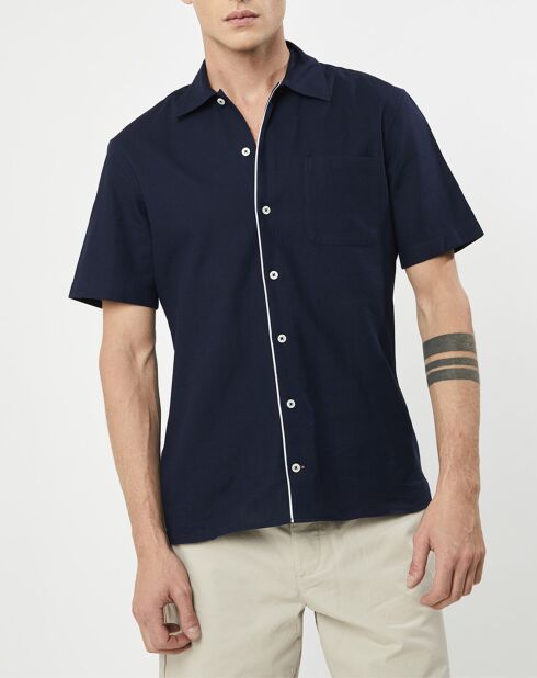 Chemise texturée Slim Fit rib gorg bleu marine