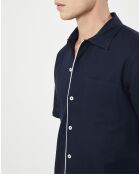 Chemise texturée Slim Fit rib gorg bleu marine