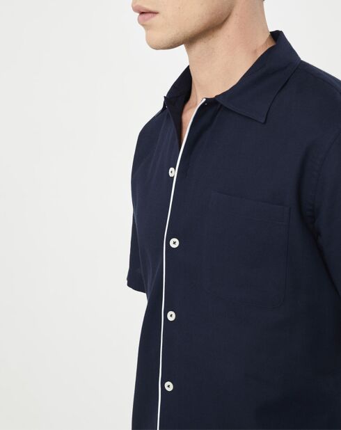 Chemise texturée Slim Fit rib gorg bleu marine