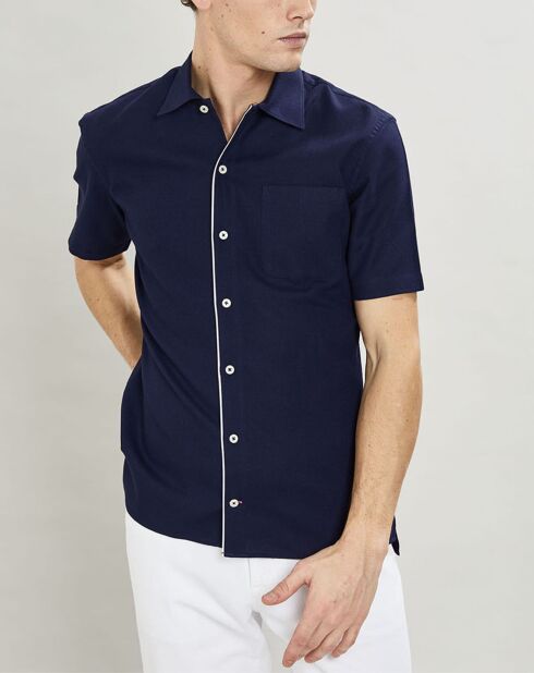 Chemise texturée Slim Fit rib gorg bleu marine