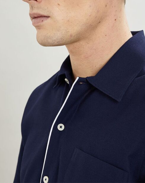 Chemise texturée Slim Fit rib gorg bleu marine