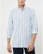 Chemise Slim Fit Patch à rayures bleu moyen