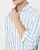 Chemise Slim Fit Patch à rayures bleu moyen