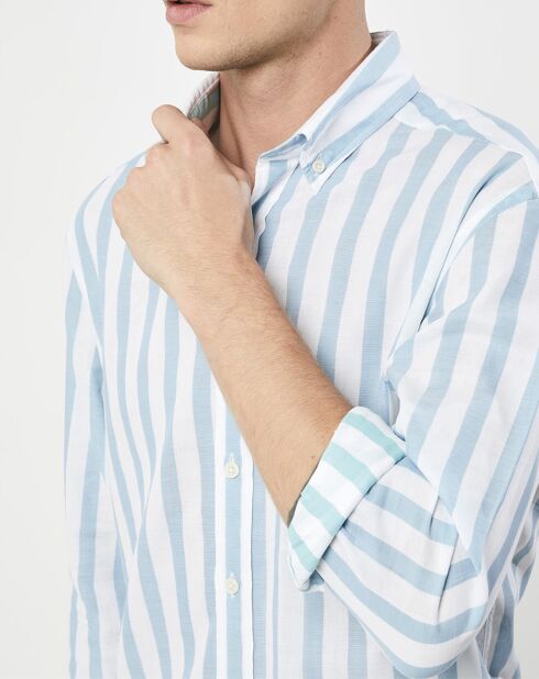 Chemise Slim Fit Patch à rayures bleu moyen