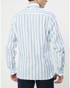 Chemise Slim Fit Patch à rayures bleu moyen
