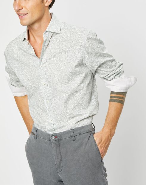 Chemise Slim Fit imprimée beige/kaki