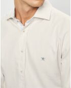 Chemise Slim Fit Trim Twil Sport beige