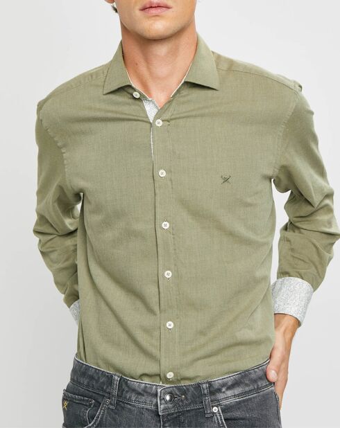 Chemise Slim fit Trim Twil Sport kaki