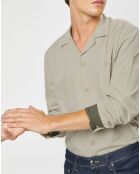 Chemise Slim Fit en Laine mélangée beige