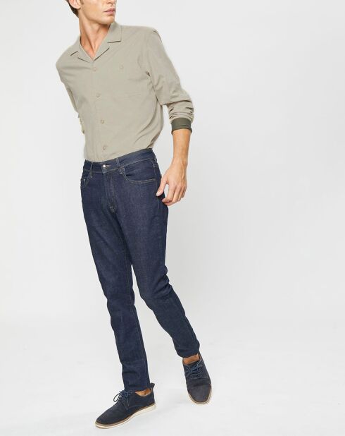 Chemise Slim Fit en Laine mélangée beige