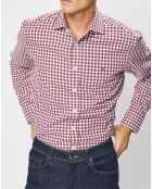 Chemise Slim Fit à imprimé vichy rouge/blanc