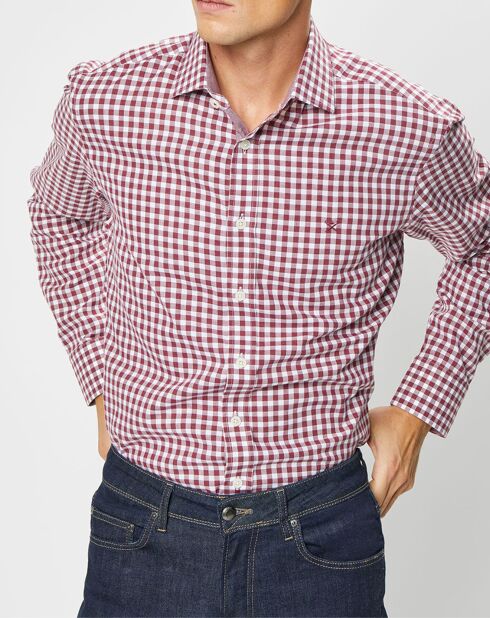 Chemise Slim Fit à imprimé vichy rouge/blanc