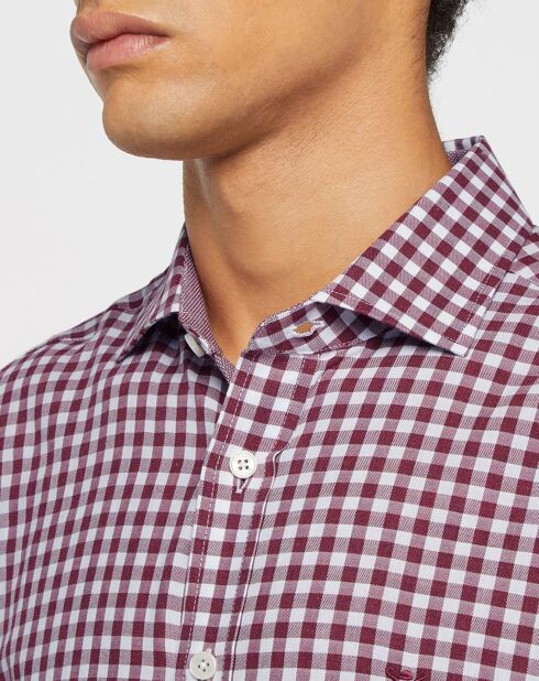 Chemise Slim Fit à imprimé vichy rouge/blanc