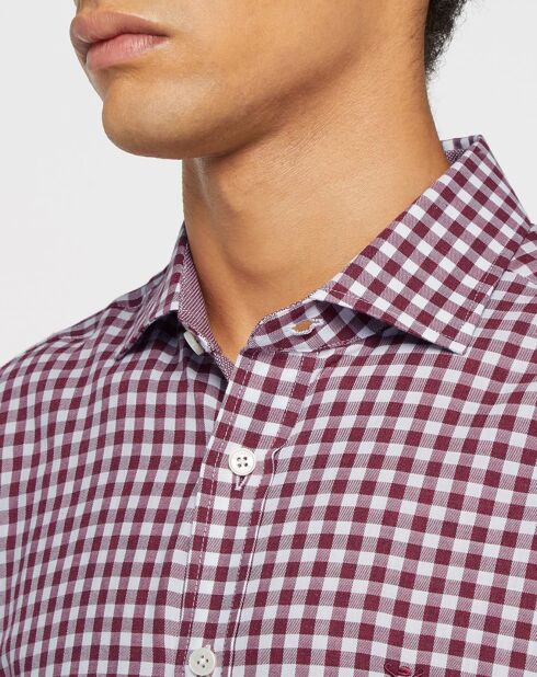 Chemise Slim Fit à imprimé vichy rouge/blanc
