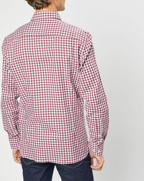 Chemise Slim Fit à imprimé vichy rouge/blanc