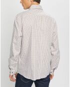 Chemise Classic Fit à carreaux beige/vert/rouge