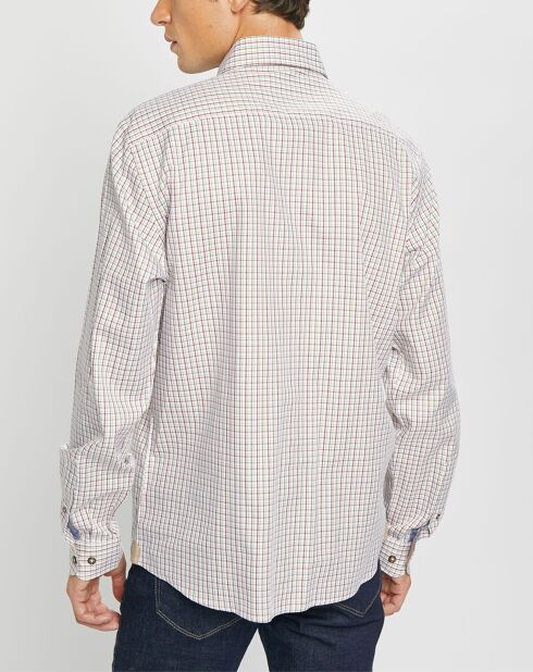 Chemise Classic Fit à carreaux beige/vert/rouge