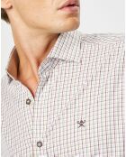 Chemise Classic Fit à carreaux beige/vert/rouge