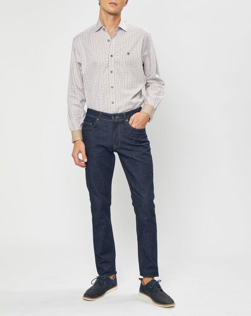Chemise Classic Fit à carreaux beige/vert/rouge
