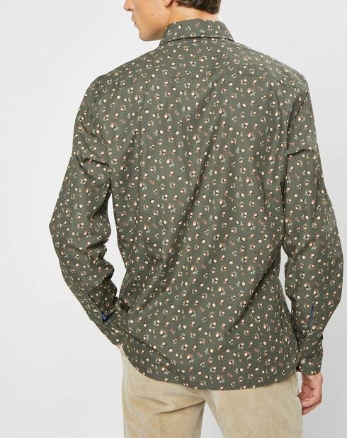 Chemise Slim Fit imprimée kaki