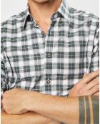 Chemise Classic Fit à carreaux blanc/vert