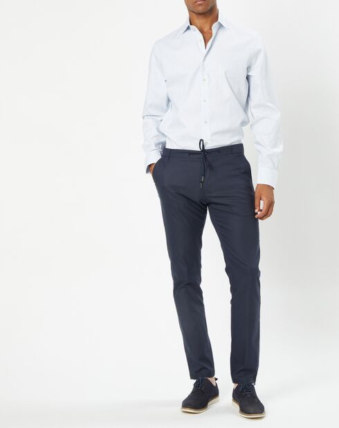 Chemise Classic Fit Jacquard imprimée bleu/blanc