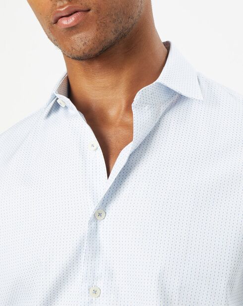 Chemise Classic Fit Jacquard imprimée bleu/blanc