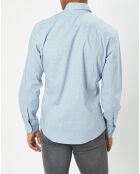 Chemise Slim Fit en Popeline imprimée floral bleu ciel