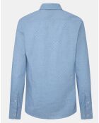 Chemise Slim Fit en Popeline imprimée floral bleu ciel