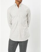 Chemise Slim Fit en Flanelle à carreaux écru/rouge/bleu