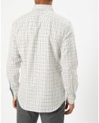 Chemise Slim Fit en Flanelle à carreaux écru/rouge/bleu