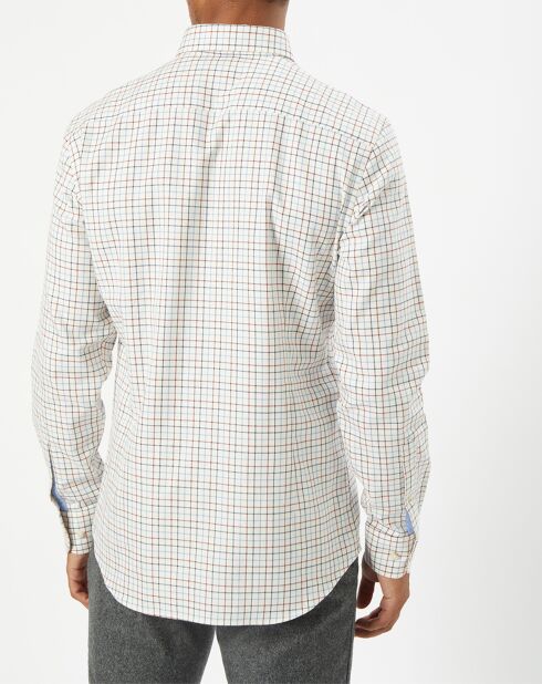 Chemise Slim Fit en Flanelle à carreaux écru/rouge/bleu