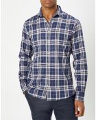 Chemise Slim Fit Dark à carreaux bleue