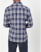 Chemise Slim Fit Dark à carreaux bleue