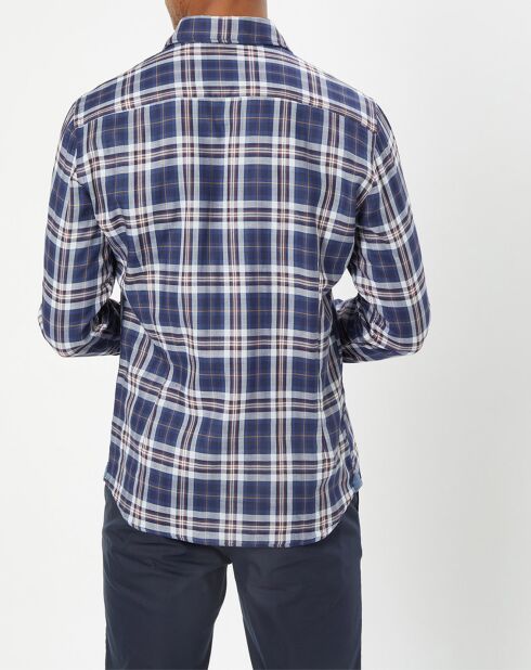 Chemise Slim Fit Dark à carreaux bleue