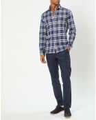 Chemise Slim Fit Dark à carreaux bleue