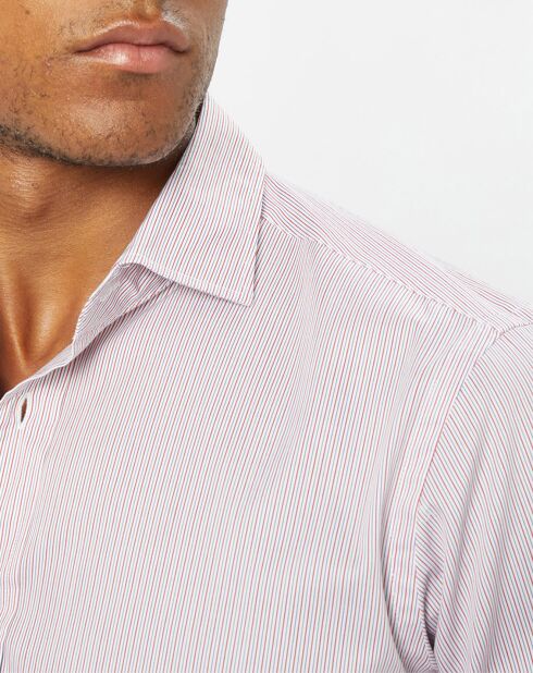 Chemise Classic Fit rayée rouge/bleu