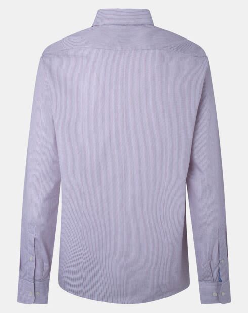 Chemise Classic Fit rayée rouge/bleu