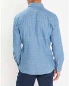 Chemise Slim Fit à imprimé géométrique bleue