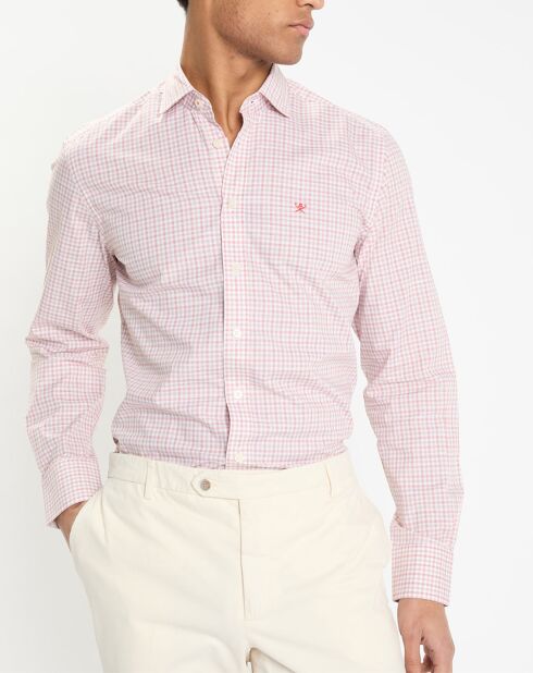 Chemise Slim Fit à vichy tricolore orange moyen