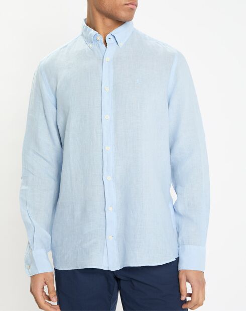 Chemise 100% Lin Slim Fit bleu ciel