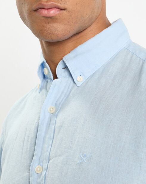 Chemise 100% Lin Slim Fit bleu ciel