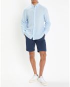 Chemise 100% Lin Slim Fit bleu ciel