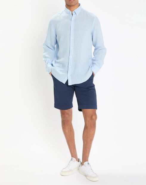 Chemise 100% Lin Slim Fit bleu ciel