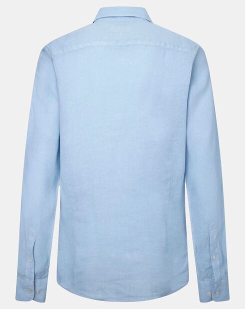 Chemise 100% Lin Slim Fit bleu ciel