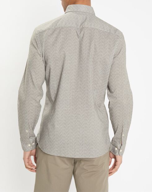 Chemise Slim Fit à imprimé fantaisie kaki