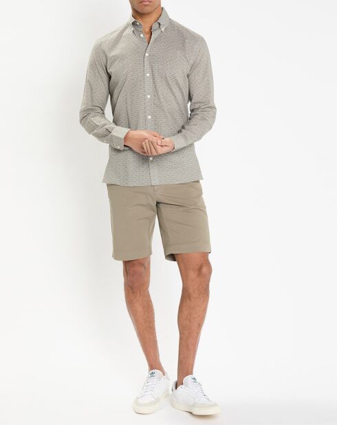 Chemise Slim Fit à imprimé fantaisie kaki
